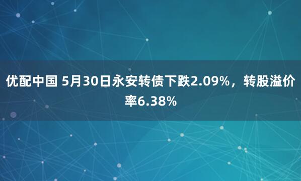优配中国 5月30日永安转债下跌2.09%，转股溢价率6.38%