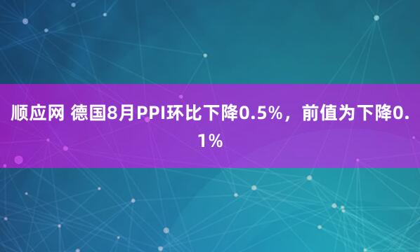 顺应网 德国8月PPI环比下降0.5%，前值为下降0.1%